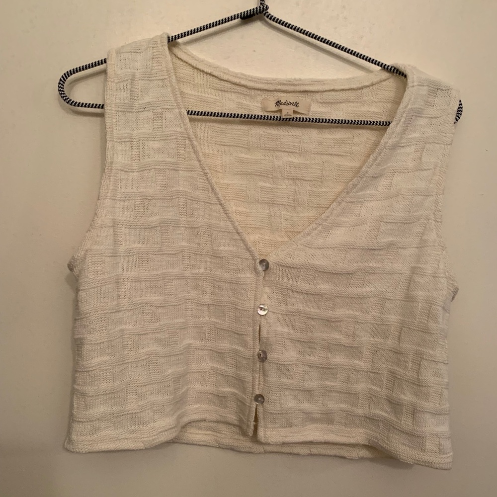 Madewell cream button up tank vest